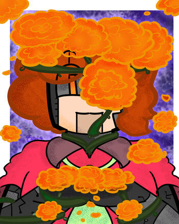 Original Art-Marigolds